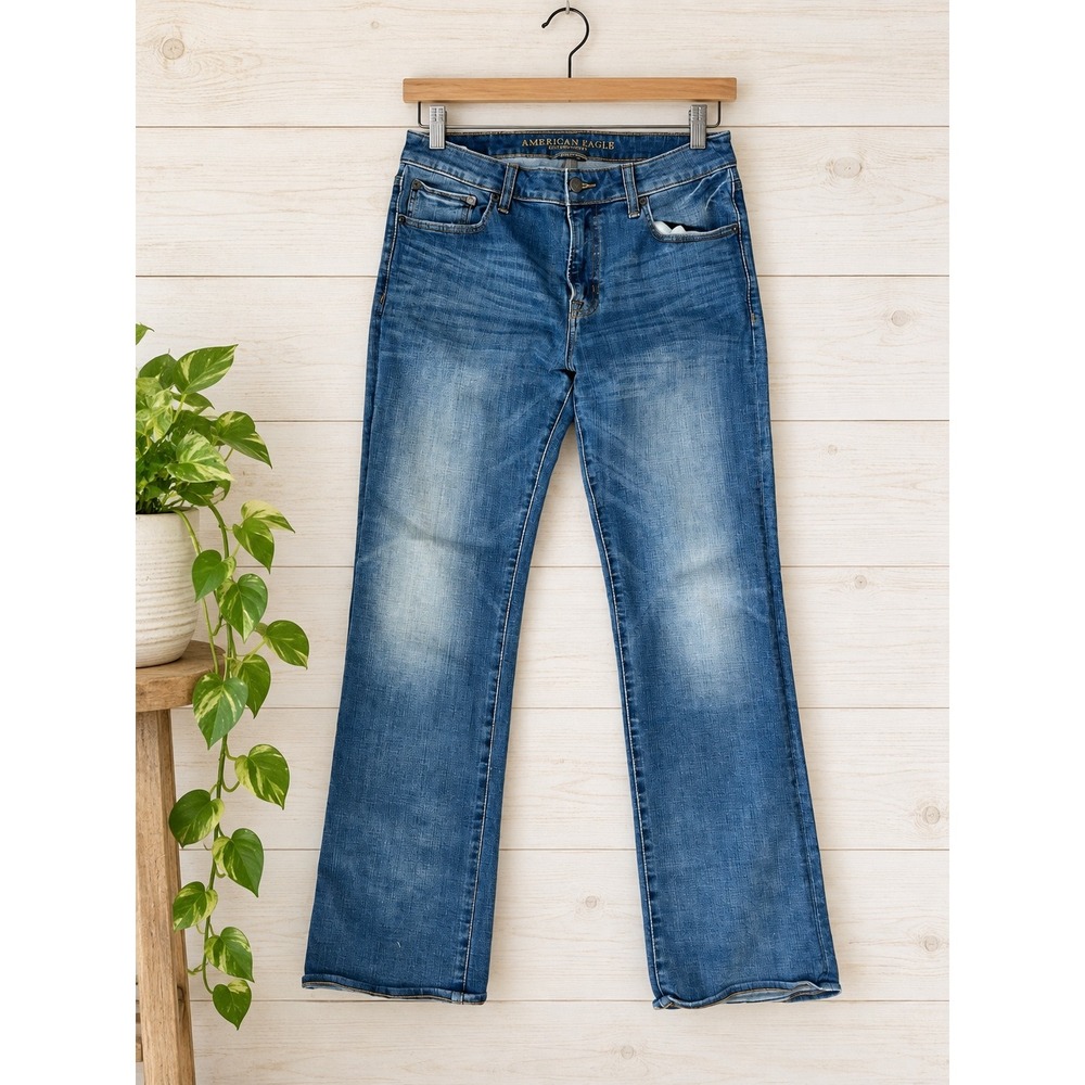 American Eagle Original Boot Men's Jeans 34x32 Extreme Flex Faded Bootcut Denim